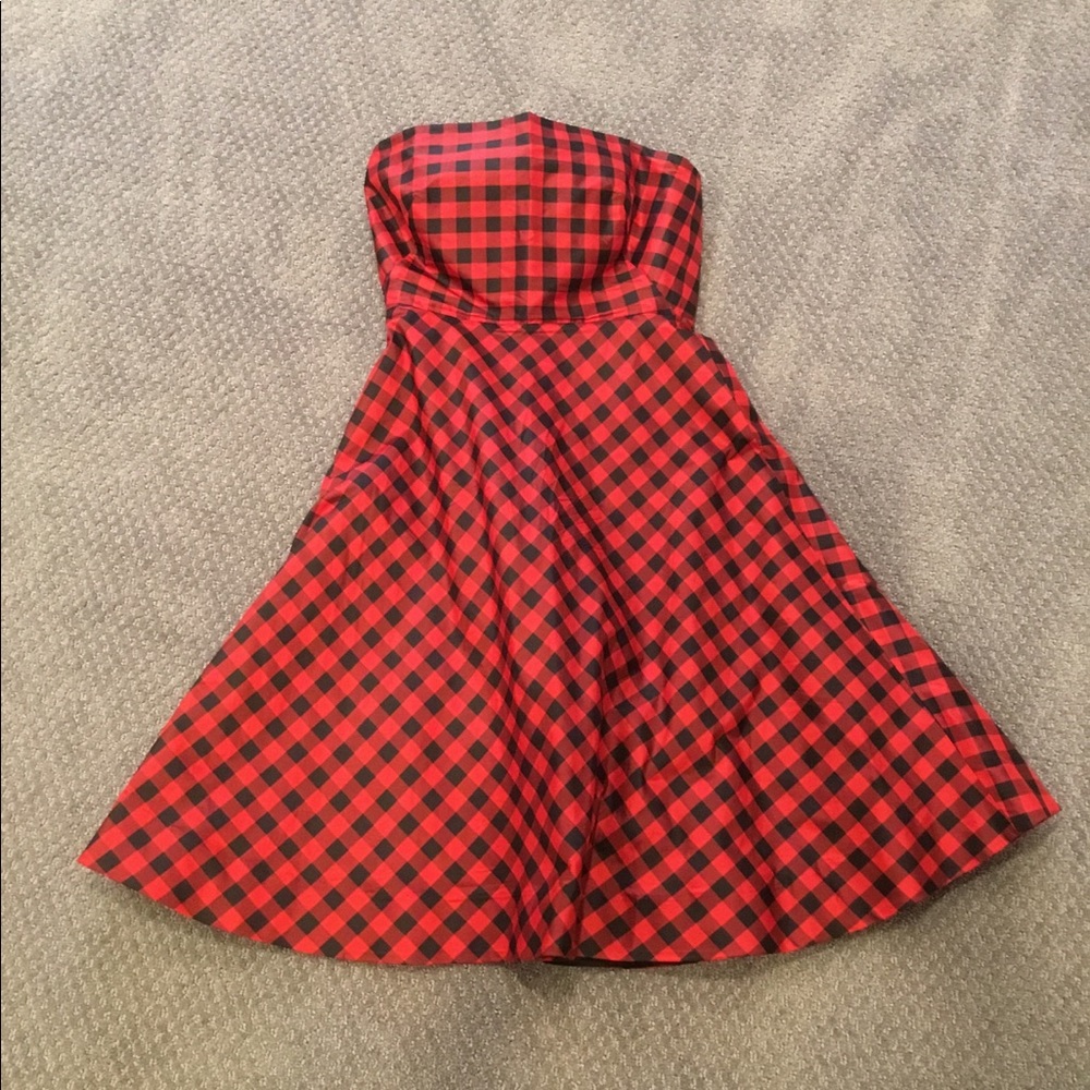 J. Crew Buffalo Plaid Silk Dress - Sz 0